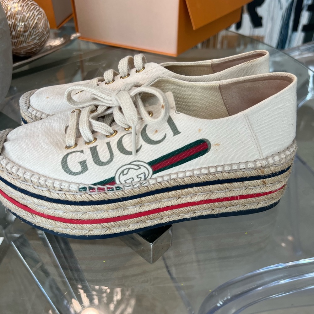 GUCCI
Web Accent Canvas Espadrille Sneakers ( Accepting offers)